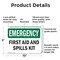 Signmission First Aid And Spills Kit, 10 in W x Rectangle, Plastic OS-2PACK-EM-P-710-L-10367 - alternate 3